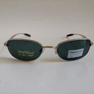 NWT Vintage 90's Rectangle Metal Sports Polarized Sunglasses (S.Gold)